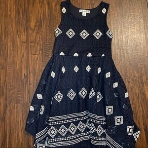 Navy blue pattern dress